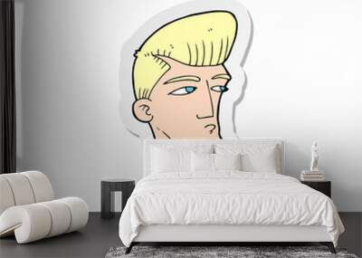 sticker of a cartoon cool fashion guy Wall mural