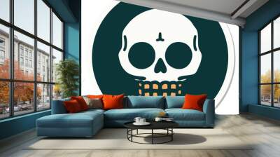 tattoo style sticker of a skull Wall mural