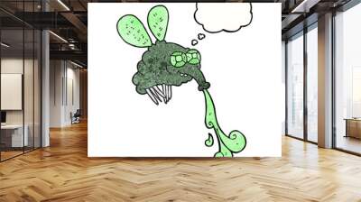 thought bubble textured cartoon gross fly Wall mural