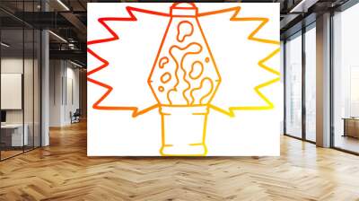 warm gradient line drawing of a cartoon lava lamp Wall mural