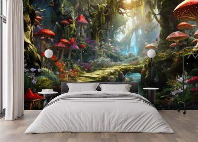 ai generated fantasy forest Wall mural