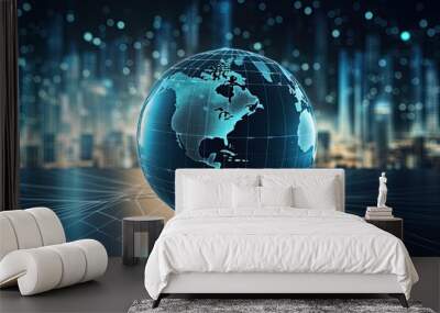 Globe in digital technology format Wall mural