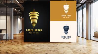 Shawarma logo for restaurants and markets. Doner kebab logo template. Premium Quality Emblems, Logo Template. Vector Illustration. Wall mural