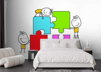 Stick men figures for business purposes or presentations. Vector. Wall mural