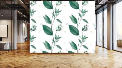 Abstract art nature background vector. Modern shape line art wallpaper. Boho foliage botanical tropical leaves and floral pattern design for home deco, wall art, social media post and story background Wall mural