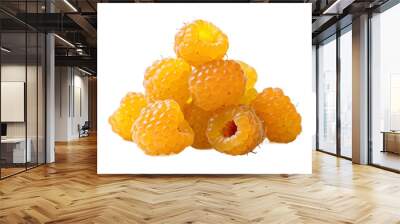 Heap of yellow raspberries isolated on transparent
background with clipping path.
 Wall mural