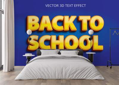 Back to  school 3d text effect creative  Wall mural