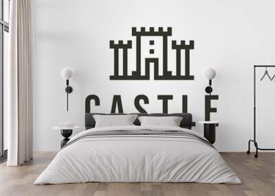 castle outline logo vector minimal illustration design Wall mural