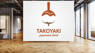 japanese street food takoyaki logo vector symbol illustration design Wall mural