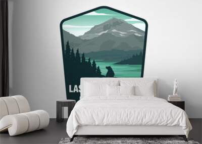 lassen volcanic logo patch vector design, us national park logo design Wall mural