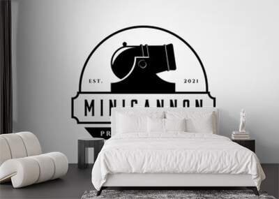 mini cannon artillery vintage logo vector illustration design Wall mural