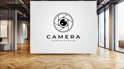 photography lens logo vector minimalist illustration design Wall mural