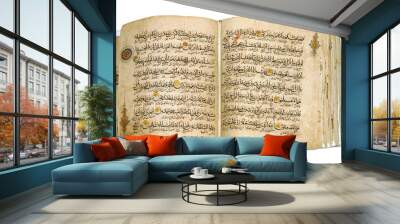 book Koran opened and isolated Wall mural