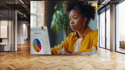 A Professional at Her Computer Wall mural