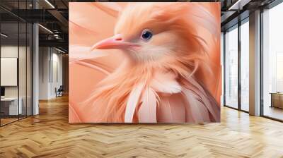 A Picture Perfect Portrait: Capturing the Essence of an Epic Fuzz Peach Color Theme Bird Wall mural