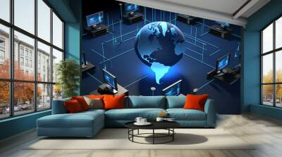 global communication concept Wall mural