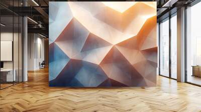 Abstract background with brown overlapping polygons, smooth transitions, 4K resolution, surface with intricate geometric shapes Wall mural