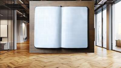 Blank notebook page with grid lines on a white background. Wall mural