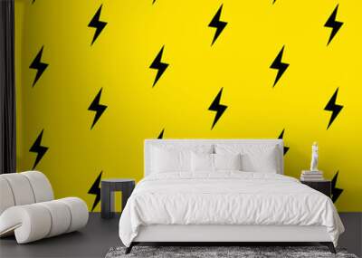 Lightning bolts pattern. Thunder bolt pattern energy lightning background Wall mural