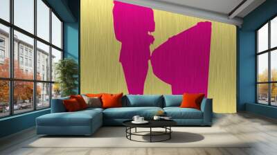 businesswoman gold/pink Wall mural