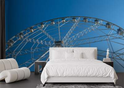 White Ferris wheel against the blue sky 2 Wall mural