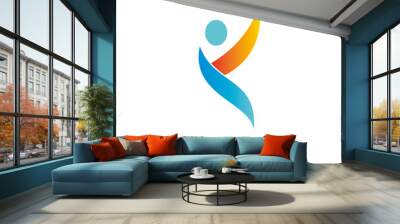 Happy man sport abstract logo vector image
 Wall mural