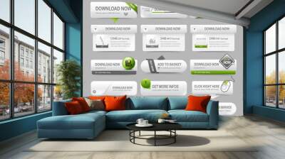 web design template elements: navigation buttons Wall mural