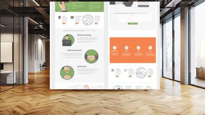 Website template with concept icons for business company Wall mural