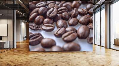 Coffee Beans Background. Close Up fresh roasted brown Wall mural