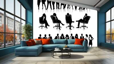 business people silhouettes Wall mural