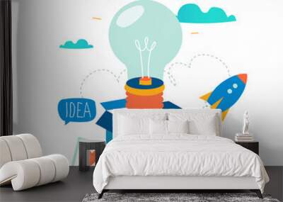 idea, thinking outside the box, content development, brainstorming, creativity, project and research Wall mural