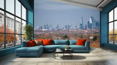 London, UK - February 20th 2021: View of the London skyline from Norwood Park  Wall mural