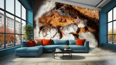 Homemade sourdough brown bread,freshly baked,whole wheat loaf Wall mural