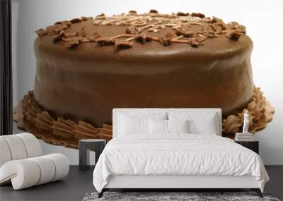 chocolate fudge cake isolated Wall mural