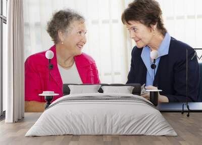 mature businesswomen discuss contract Wall mural