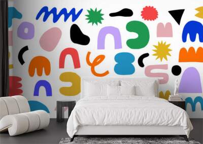 Set of abstract forms illustration, wobble blob shape organic, liquid form Wall mural