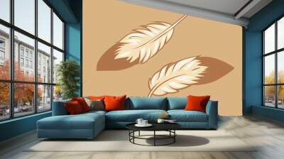 Subtle Eagle Feather Design Elements Wall mural