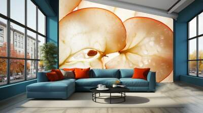 Apple Slices with Water Droplets Wall mural