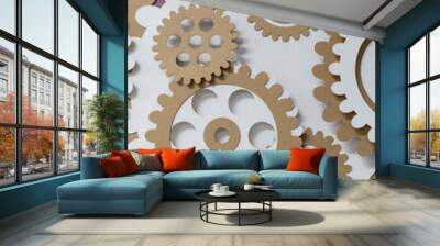 Gears and cogs cardboard design Wall mural