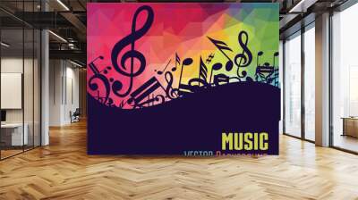 Music background. Vector illustration Wall mural