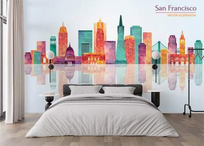 San Francisco (United States) city skyline. Vector illustration Wall mural