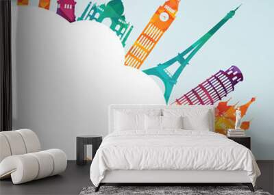 travel and tourism background. vector illustration Wall mural