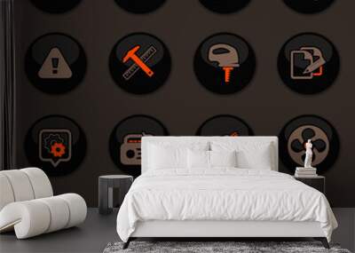 Electronics repair icons set Wall mural