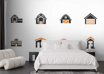 farm building icon set Wall mural