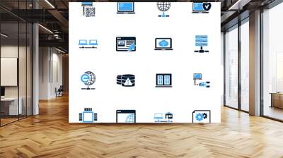 Internet, server, network icons set Wall mural