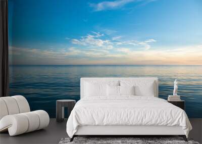 Panorama of beautiful sunset on the ocean. Wall mural