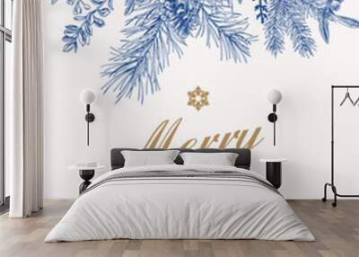 Christmas card in vintage style. Wall mural