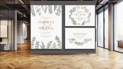 Invitation, save the date, reception card. Wall mural