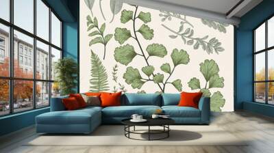 Leaf set. Wall mural