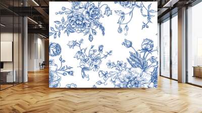 Seamless  pattern with bouquet of  flowers. Wall mural